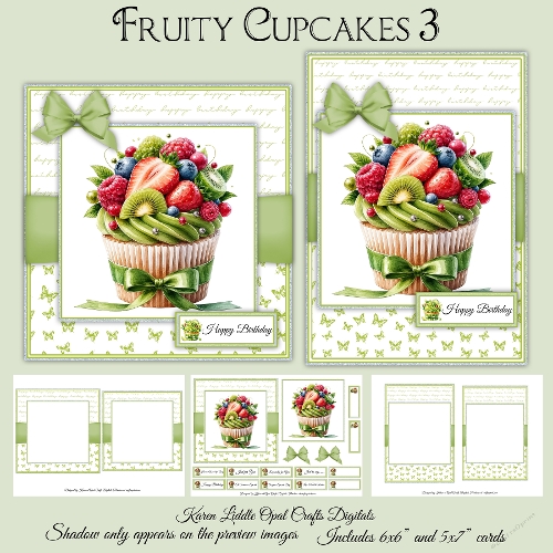Fruity Cupcakes 3 Mini Kit 5x7 & 6x6 Cards