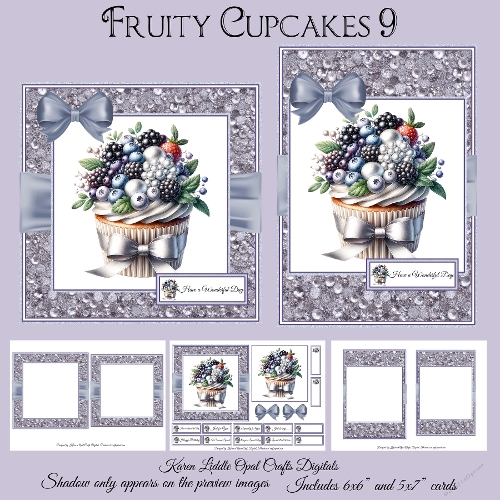 Fruity Cupcakes 9 Mini Kit 5x7 & 6x6 Cards