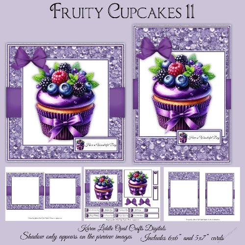 Fruity Cupcakes 11 Mini Kit 5x7 & 6x6 Cards