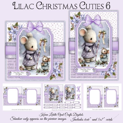 Christmas Lilac Cuties 6 Mini Kit 5x7 & 6x6 Cards