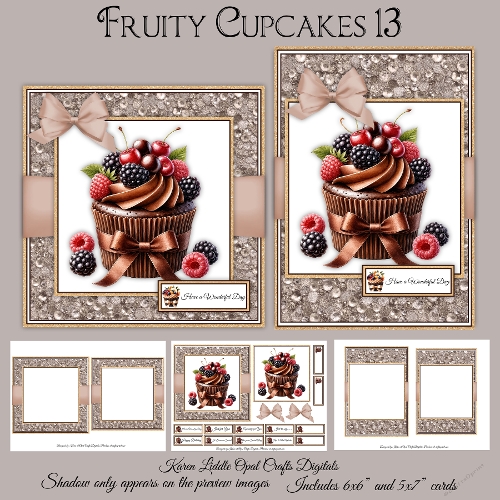 Fruity Cupcakes 13 Mini Kit 5x7 & 6x6 Cards