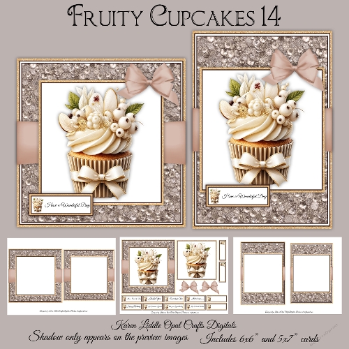 Fruity Cupcakes 14 Mini Kit 5x7 & 6x6 Cards