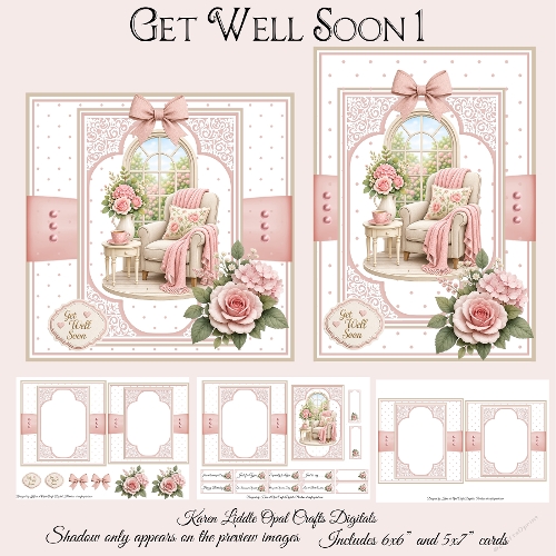Get Well Soon/Birthday Mini Kit 5x7 & 6x6 Cards 1