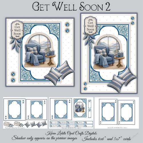 Get Well Soon/Birthday Mini Kit 5x7 & 6x6 Cards 2