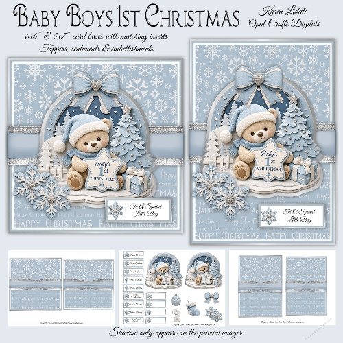 Baby Boy 1st Christmas Mini Kit 6x6 & 5x7 Cards