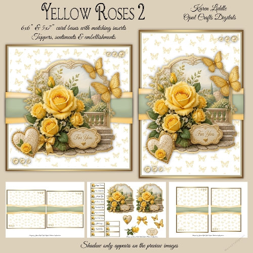 Yellow Roses 2 Mini Kit 6x6 & 5x7 Cards
