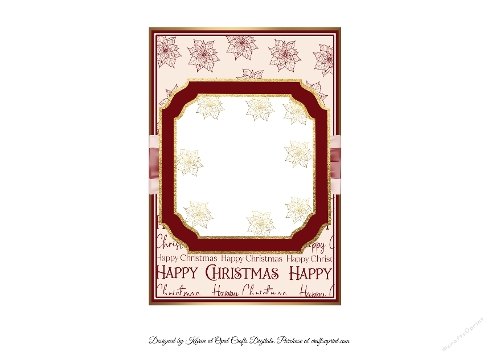 Poinsettia Sparkle Decoupage1 Insert 5x7