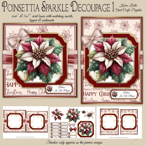 Ponsettia Sparkle 1 Mini Kit 6x6 & 5x7 Cards