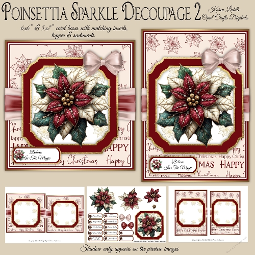 Ponsettia Sparkle 2 Mini Kit 6x6 & 5x7 Cards