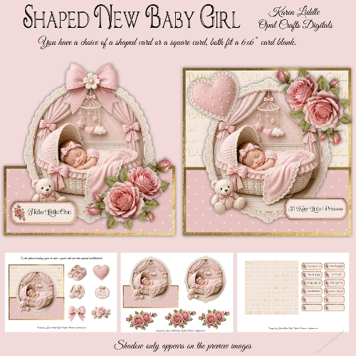 Shaped New Baby Girl 5 Mini Kit