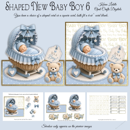 Shaped New Baby Boy 6 Mini Kit