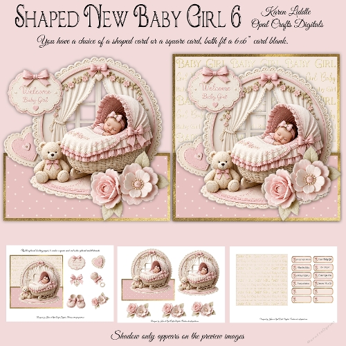 Shaped New Baby Girl 6 Mini Kit