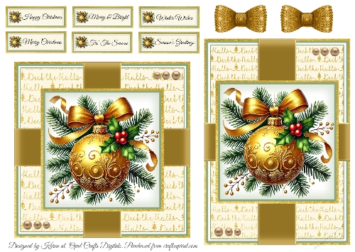 Deck the Halls 2 Card Fronts & Sentiments - 6x6 & 5x7