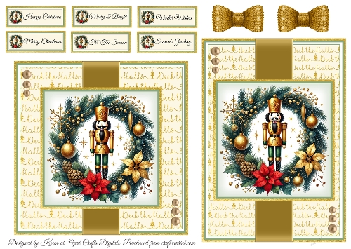 Deck the Halls 3 Card Fronts & Sentiments - 6x6 & 5x7