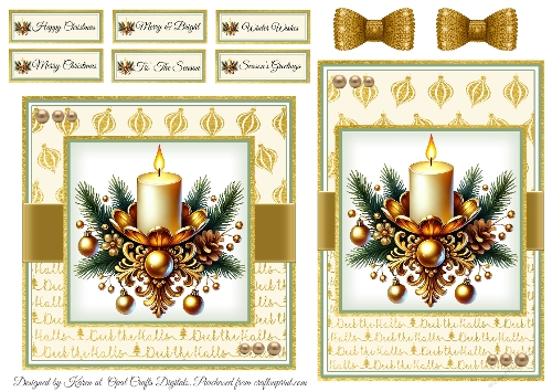 Deck the Halls 7 Card Fronts & Sentiments - 6x6 & 5x7