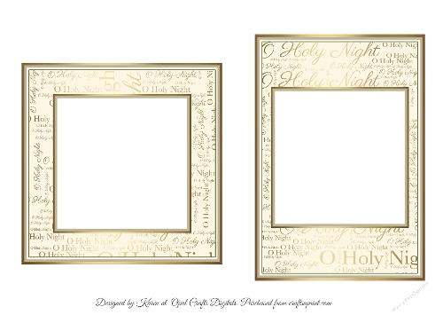 Silent Night Card Fronts & Sentiments Inserts - 6x6 & 5x7