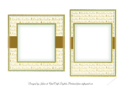 Deck The Halls Card Fronts & Sentiments 1 Inserts - 6x6 & 5x7