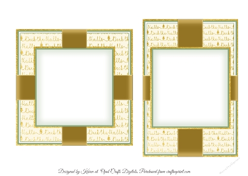 Deck The Halls Card Fronts & Sentiment 2 Inserts - 6x6 & 5x7