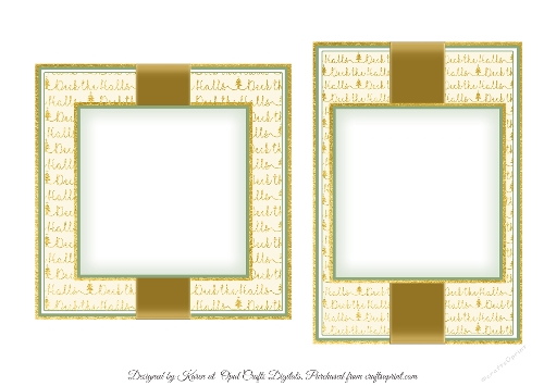 Deck The Halls Card Fronts & Sentiment 3 Inserts - 6x6 & 5x7