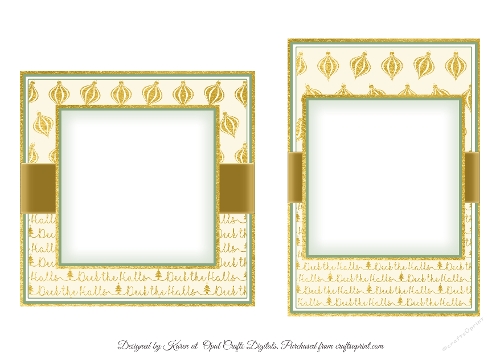 Deck The Halls Card Fronts & Sentiment 4,5,6,7 Inserts - 6x6 & 5x7