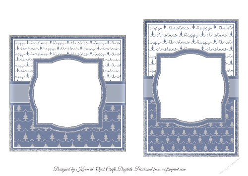 Christmas Cottage Card Fronts & Sentiments 2  Inserts - 6x6 & 5x7