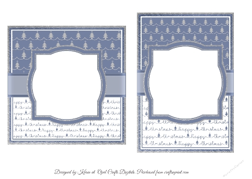 Christmas Cottage Card Fronts & Sentiments 3  Inserts - 6x6 & 5x7
