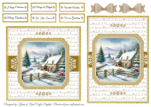 Hillside Cottage 1 Card Fronts & Sentiments - 6x6 & 5x7