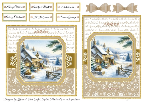 Hillside Cottage 2 Card Fronts & Sentiments - 6x6 & 5x7