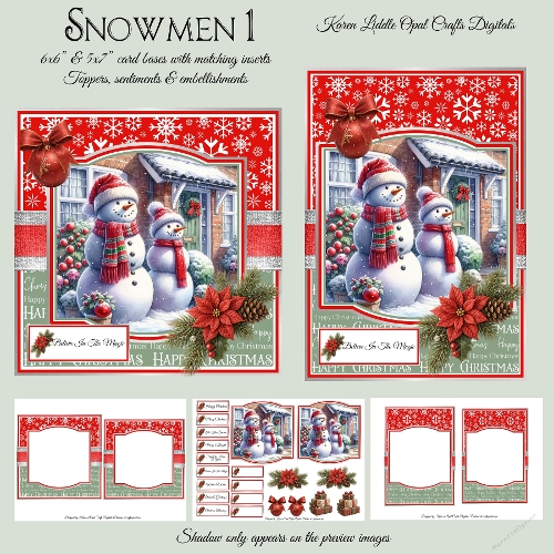 Snowmen 1 Mini Kit 6x6 & 5x7 Cards