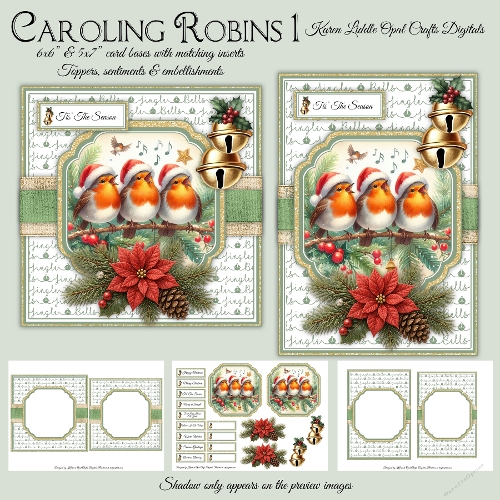 Caroling Robins 1 Mini Kit 6x6 & 5x7 Cards