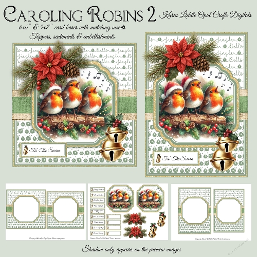 Caroling Robins 2 Mini Kit 6x6 & 5x7 Cards