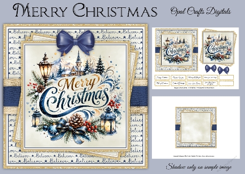 Blue Merry Christmas - Base & Insert Kit 