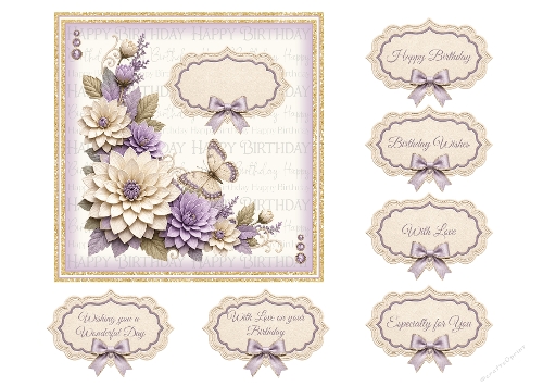 Dahlia One Layer Card Front Kit