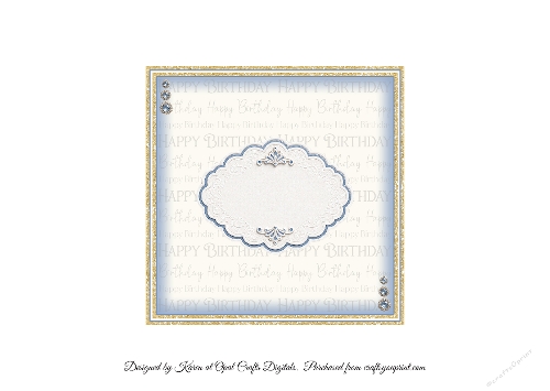 Blue Blossom One Layer Card Front Kit -Insert
