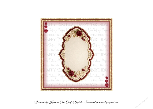 Red Roses 8 One Layer Card Front Kit -Insert