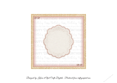 Pink Roses 19 One Layer Card Front Kit -Insert