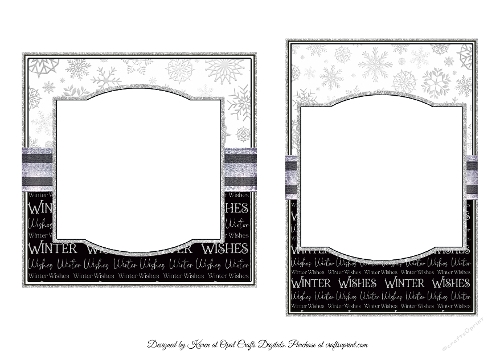 Black & White Santa 1,2,3,4  Inserts - 6x6 & 5x7