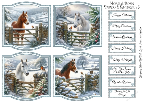 Horse & Robin Toppers & Sentiments Kit 3