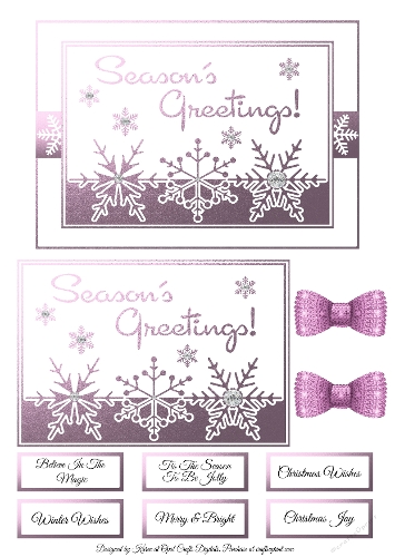 Purple Seasons Greetings Cut Out Card Base & Topper Kit