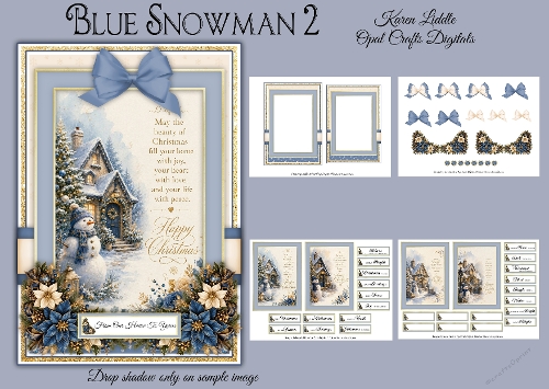 Blue Snowman 2 - 5x7 Mini Kit