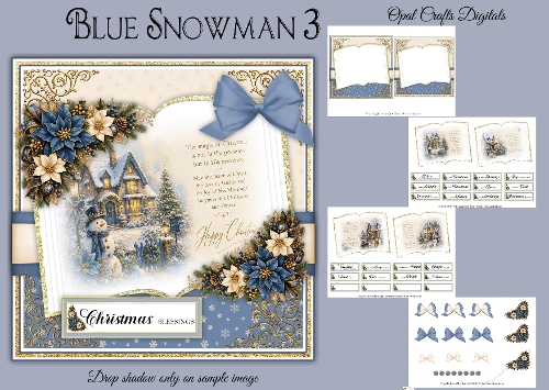 Blue Snowman 3 - 6x6 Mini Kit