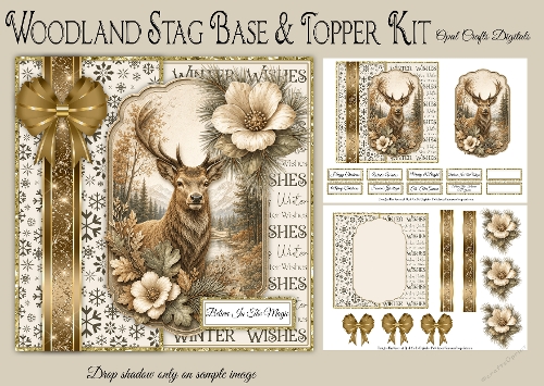 Woodland Stag Card Base & Topper Kit