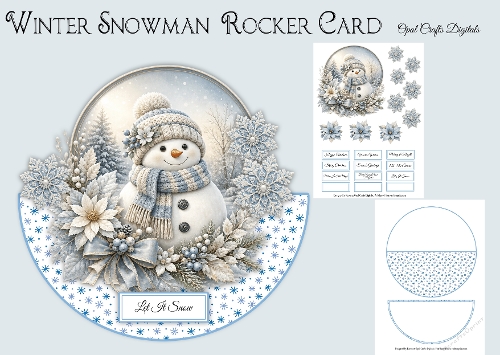 Winter Snowman Rocker Card 7x7