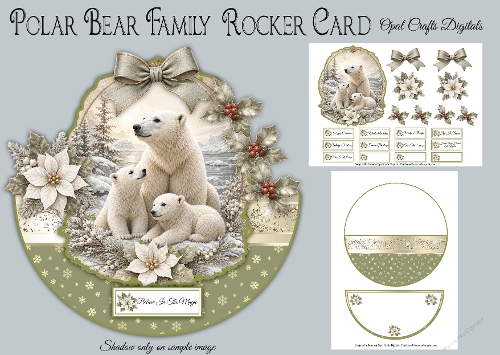 Polar Bear Family Rocker Card 7x7