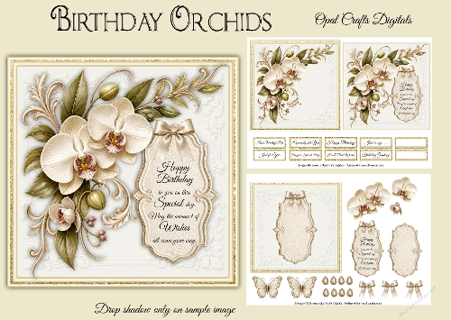 Birthday Orchids Card Base & Topper Kit