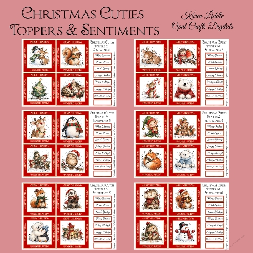 Christmas Cuties Toppers & Sentiments Bumper Set