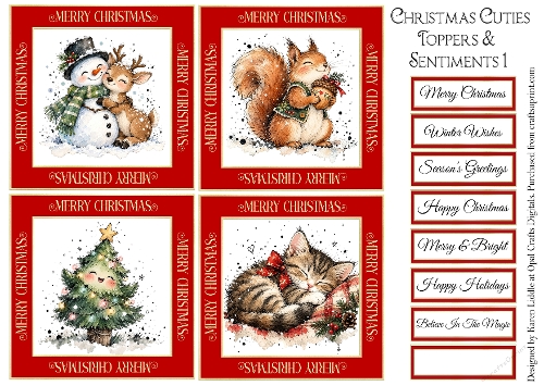 Christmas Cuties Toppers & Sentiments 1