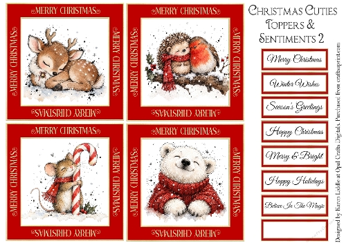 Christmas Cuties Toppers & Sentiments 2