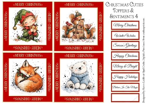 Christmas Cuties Toppers & Sentiments 4