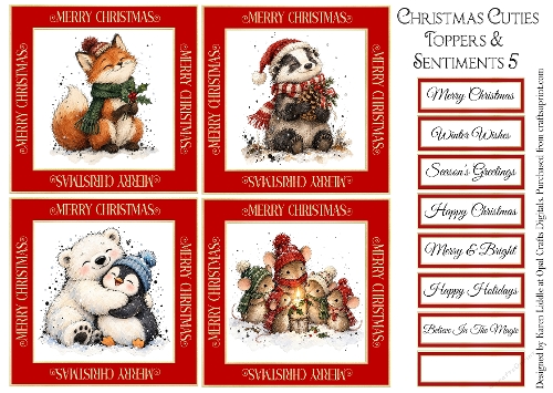 Christmas Cuties Toppers & Sentiments 5